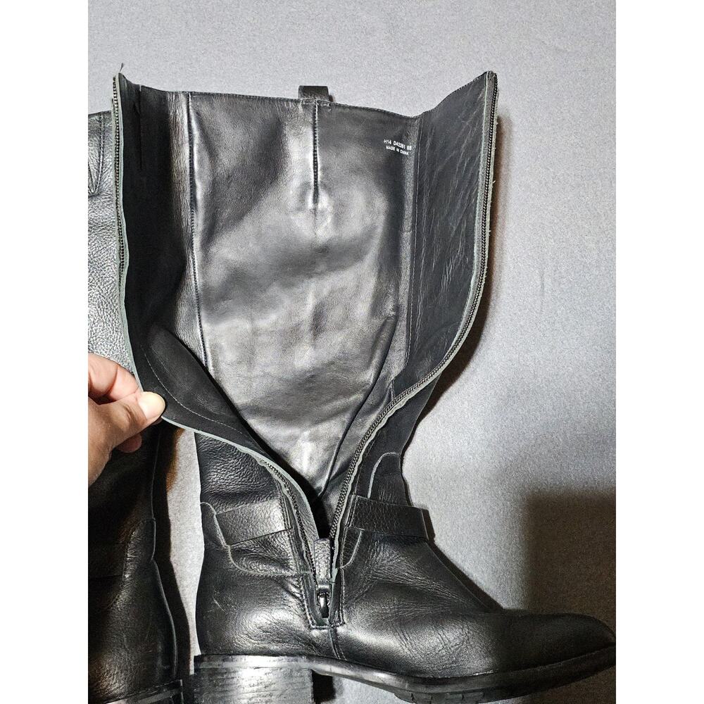 Cole Haan Boots Women 6 Black Leather Riding Equestrian Knee High Zip - Picture 7 of 10